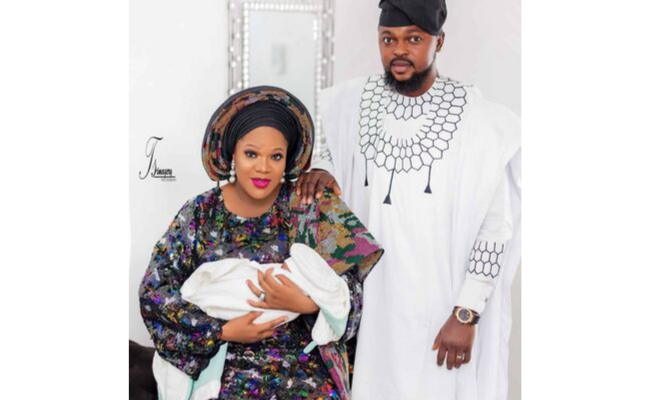 Toyin Abraham shares adorable first family photo with hubby and baby Ire