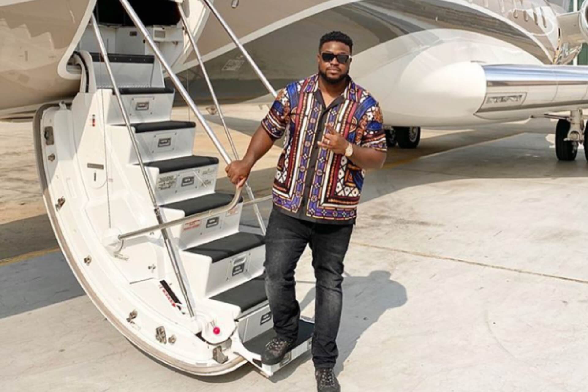 Brand new plane just hopped in! - Davido's brother Adewale shows off family's new airplane