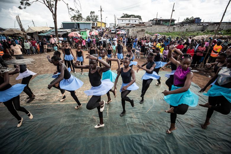 Kenyan youth performing contemporary dance in Nairobi