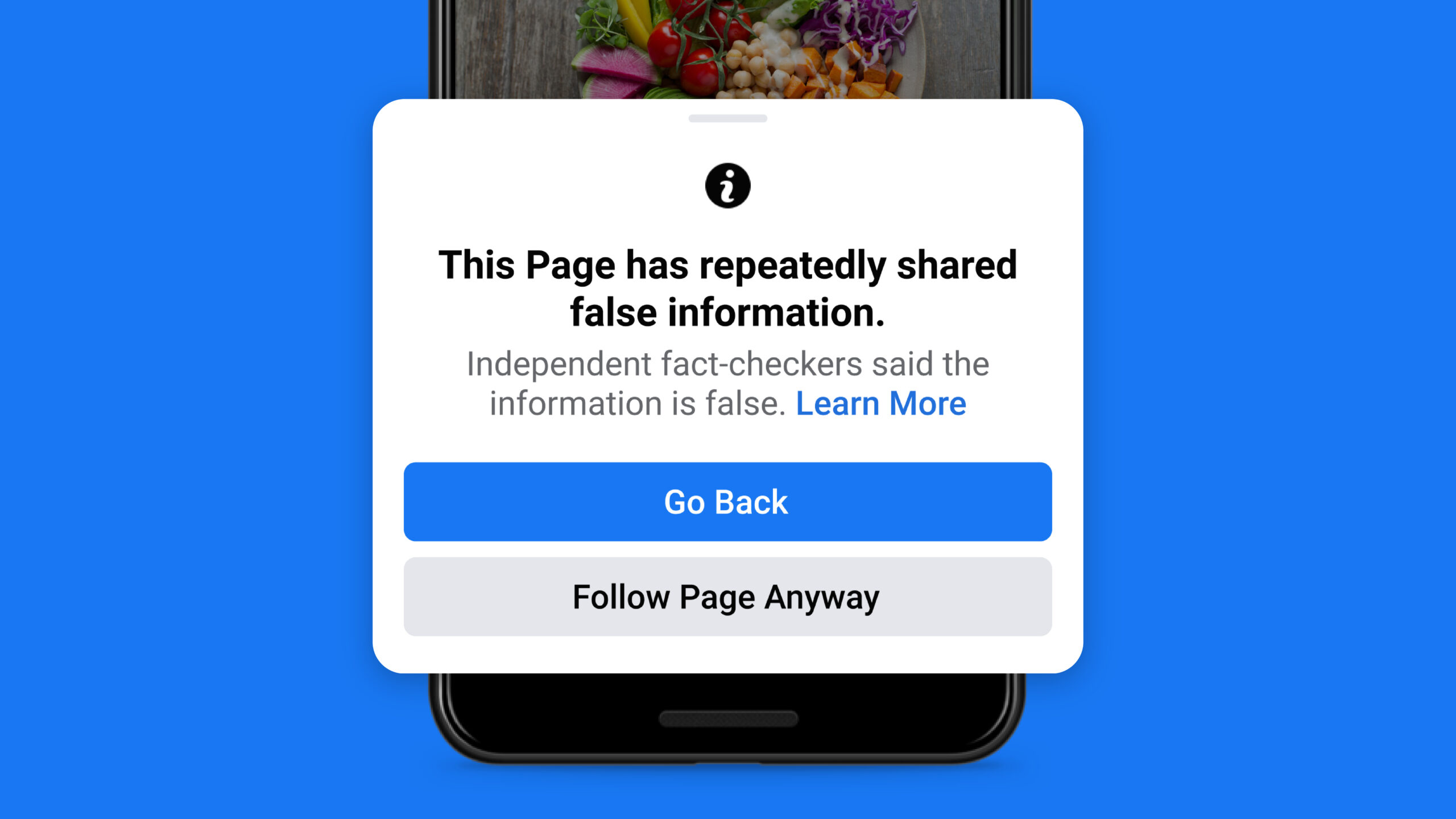 Social media platforms displaying fact-checking warnings