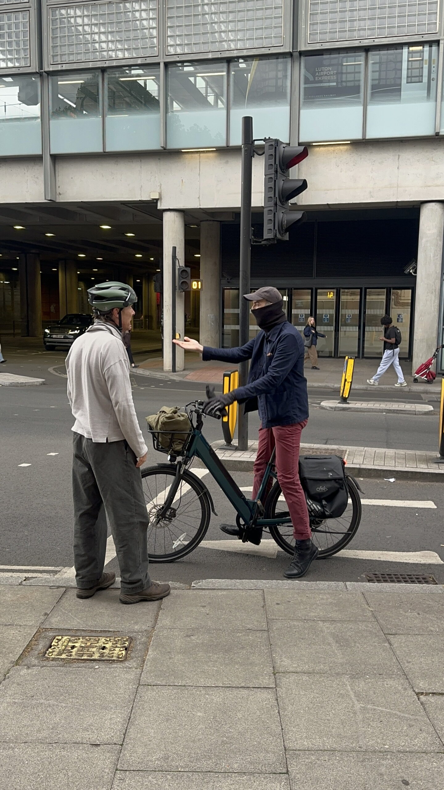 Benedict Cumberbatch riding his bicycle in London
