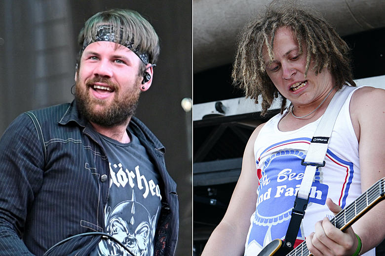 Caleb Shomo with his early band Attack Attack during his career beginnings