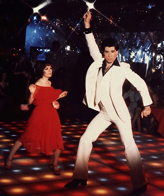 John Travolta in his iconic role from Saturday Night Fever