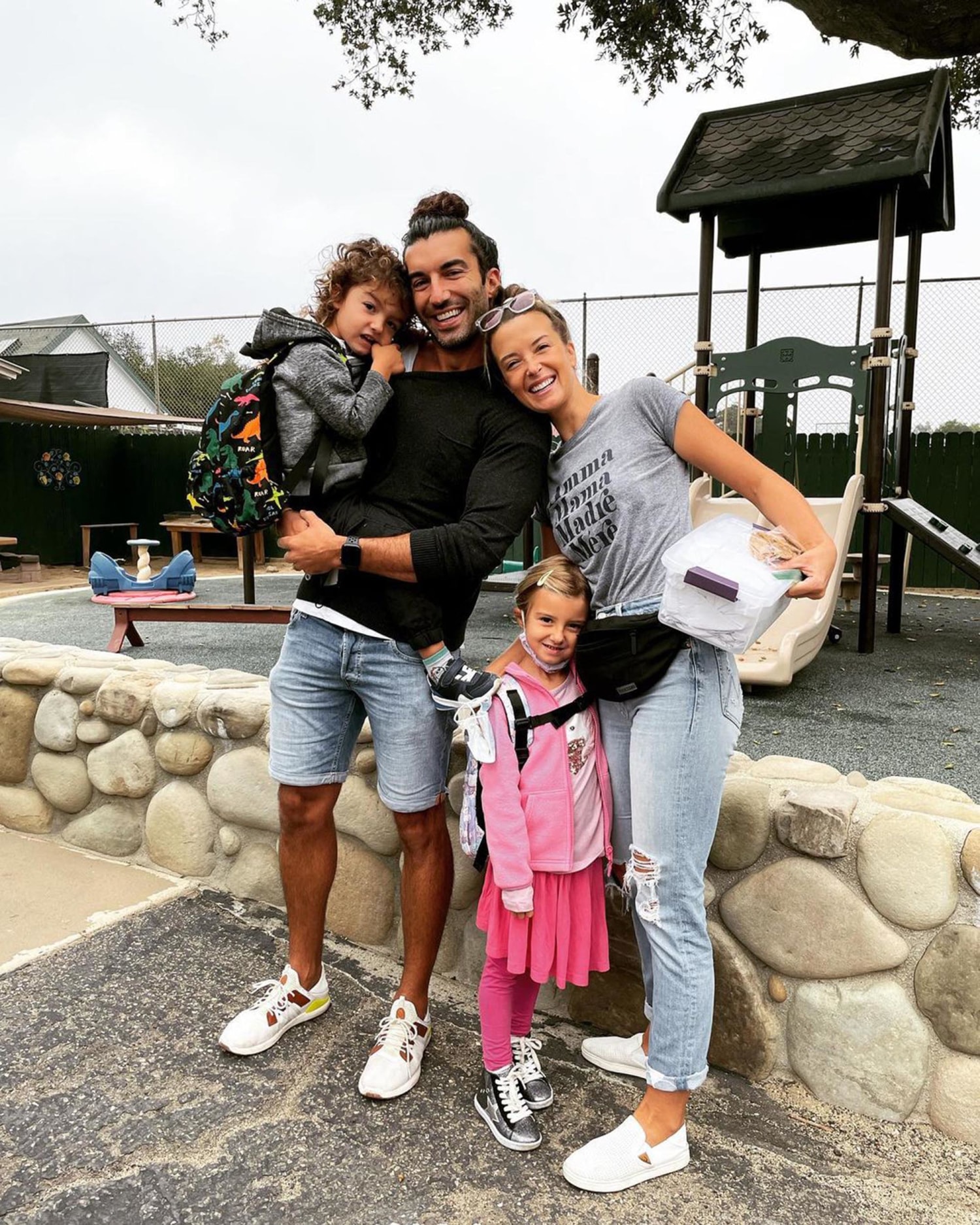 Justin Baldoni with his wife and family
