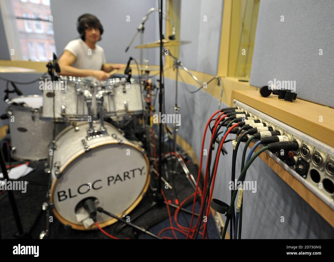 Bloc Party band in recording studio