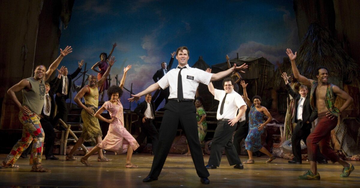The original Broadway cast of The Book of Mormon musical