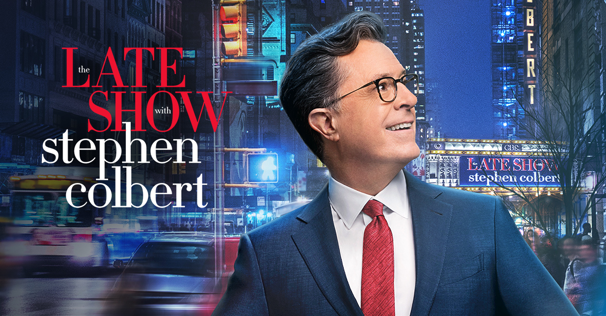 Stephen Colbert hosting The Late Show on CBS