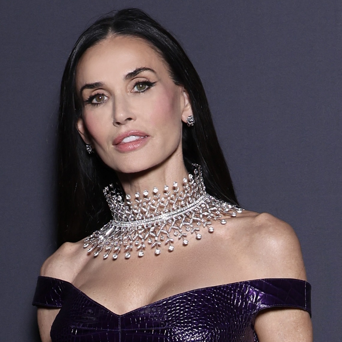Demi Moore wearing statement necklace at Cannes Film Festival