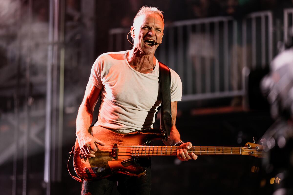 Sting performing on stage