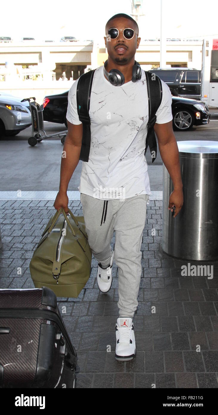 Michael B. Jordan at airport terminal