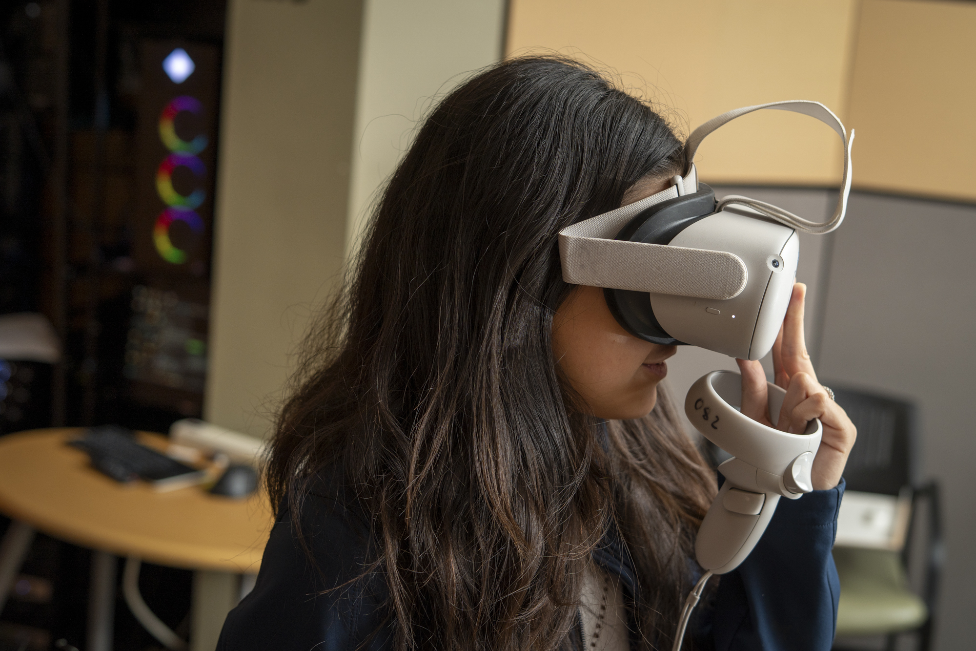 VR headsets and virtual entertainment technology setup
