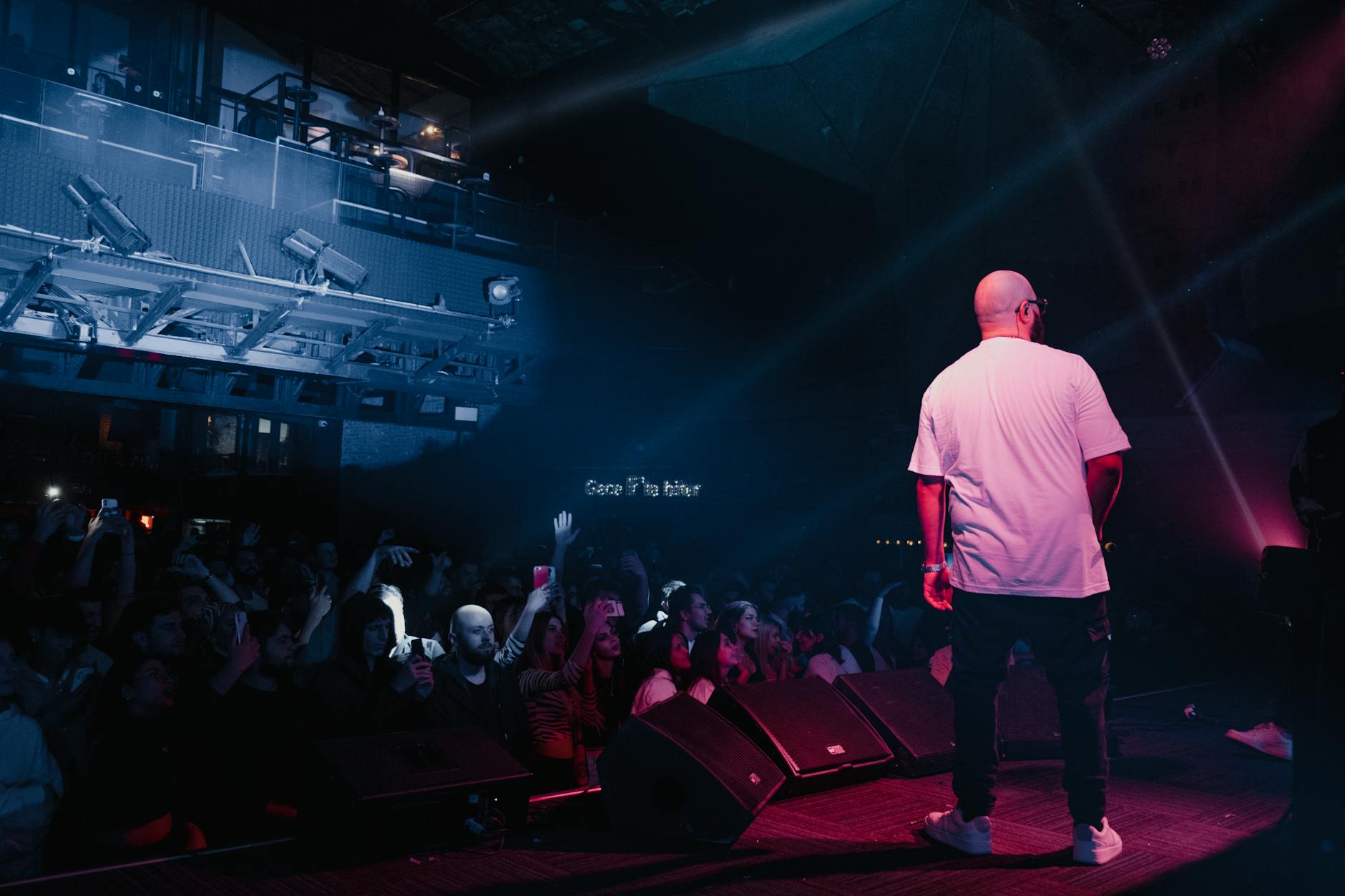 Davido performing live on stage for fans
