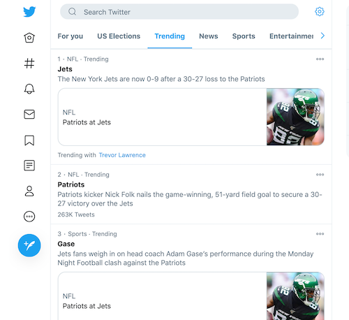Social media platforms showing viral content trends
