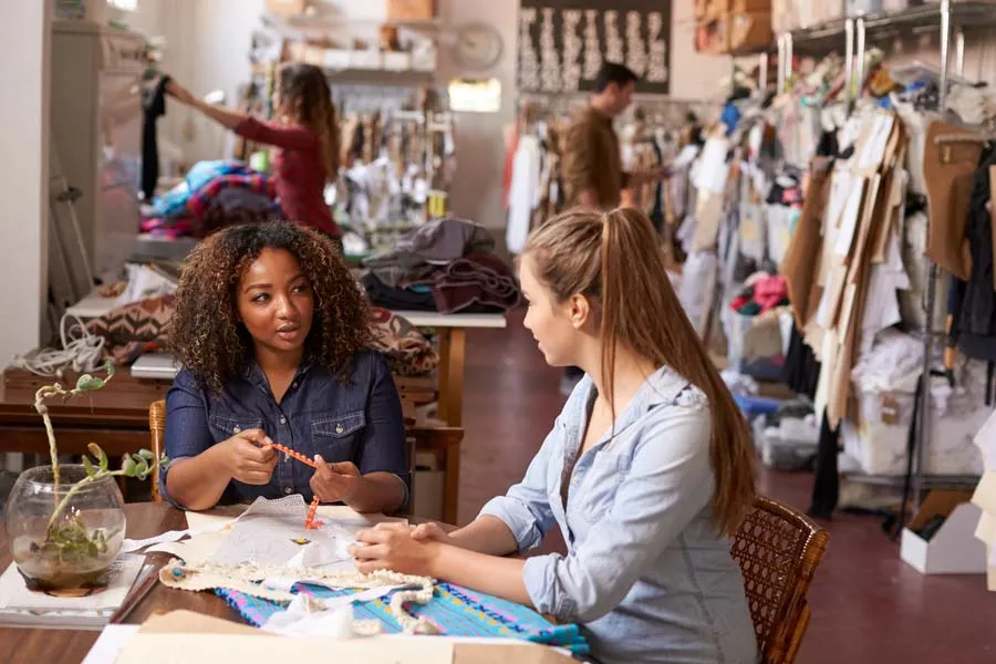 Female entrepreneur working on small business