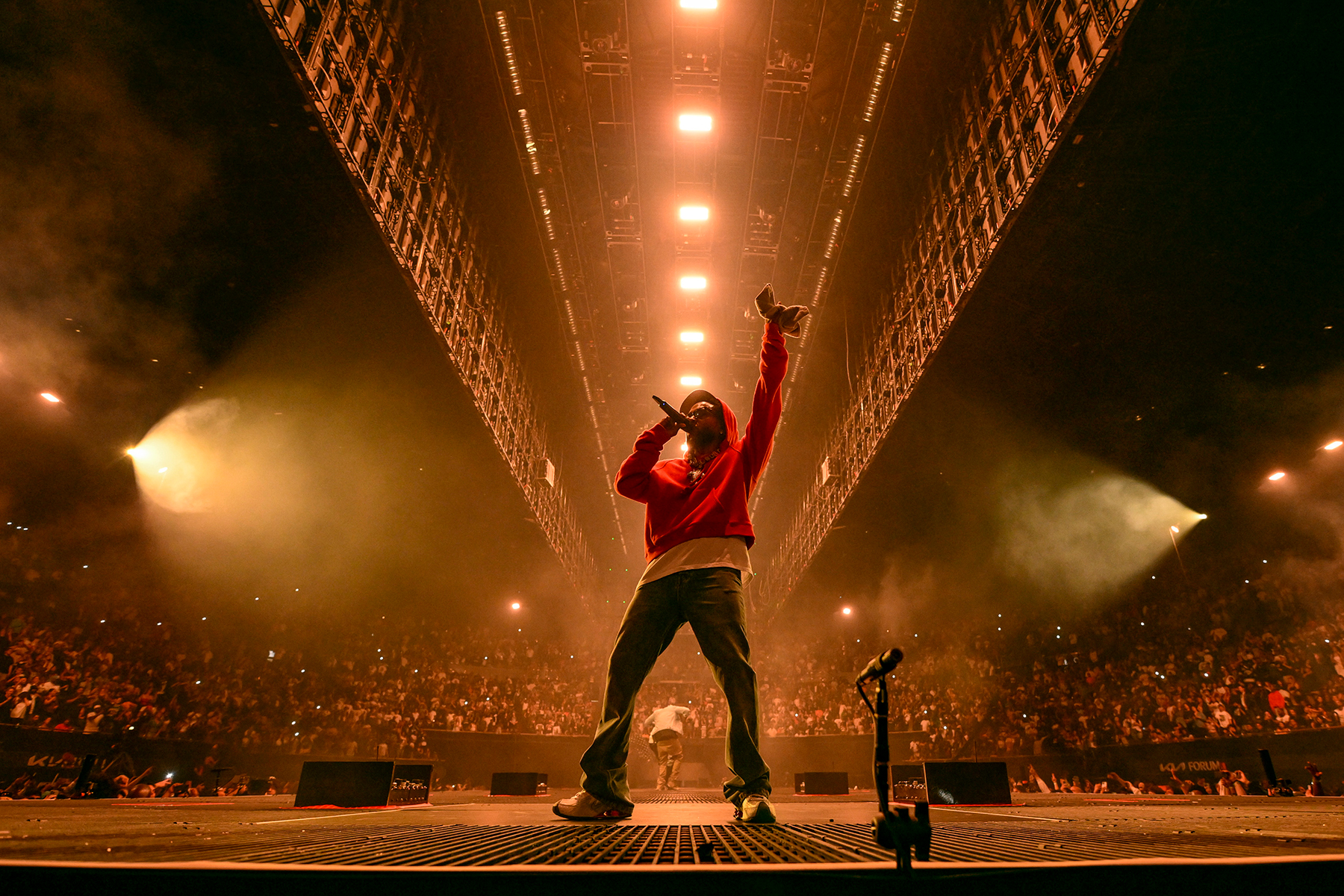 Kendrick Lamar performing live on stage
