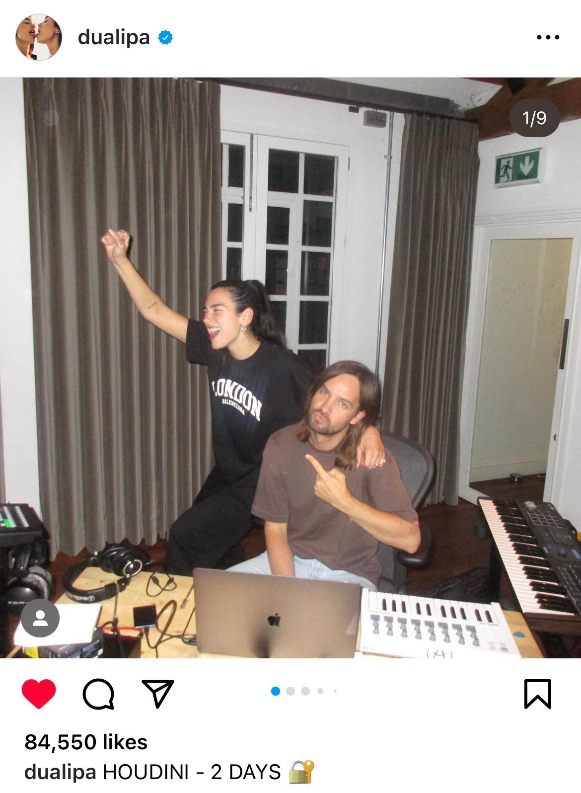 Dua Lipa and Kevin Parker in recording studio collaboration