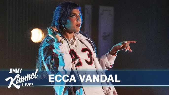 Ecca Vandal performing on Jimmy Kimmel Live stage