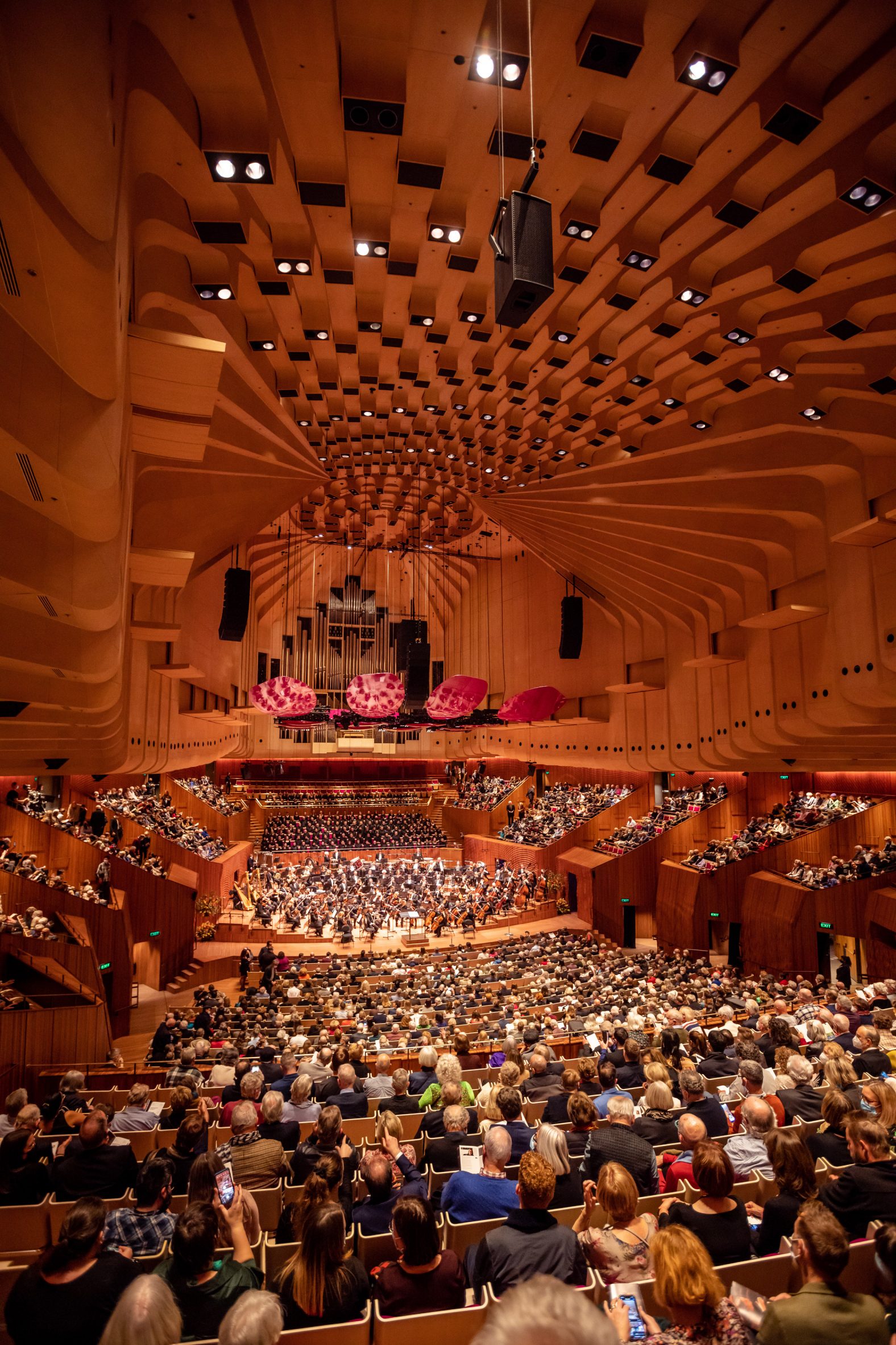 Sydney Opera House concert hall with stage lighting
