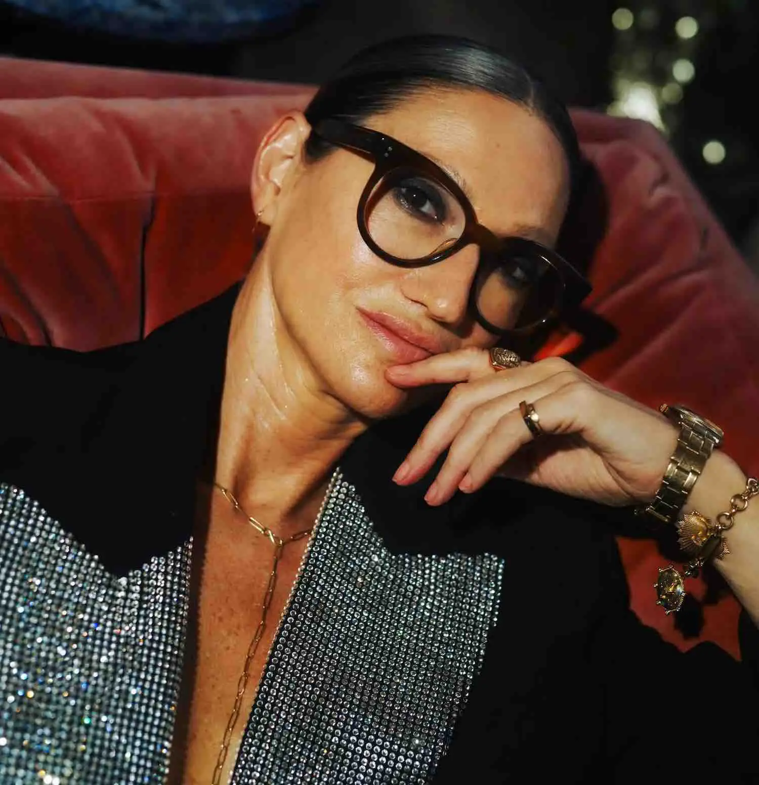 Jenna Lyons showcasing signature accessories and jewelry