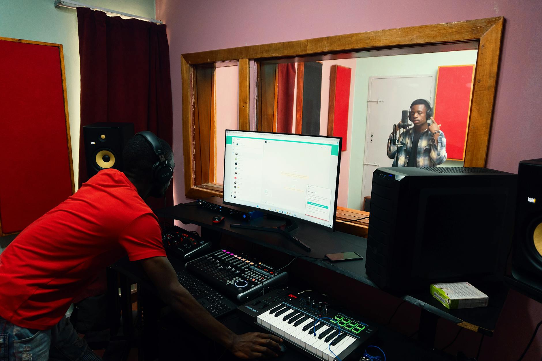 Johnny Drille at Mavin Records recording facility