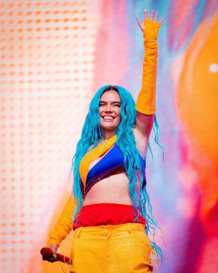 Karol G representing Colombia music culture