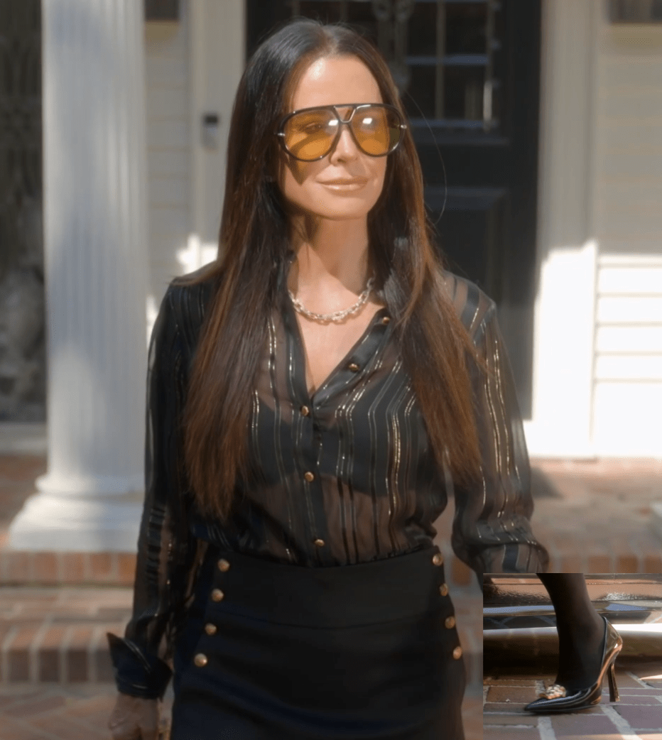 Kyle Richards wearing stylish sunglasses