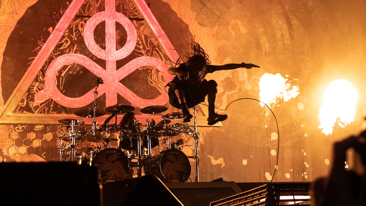 Lamb of God performing live in concert