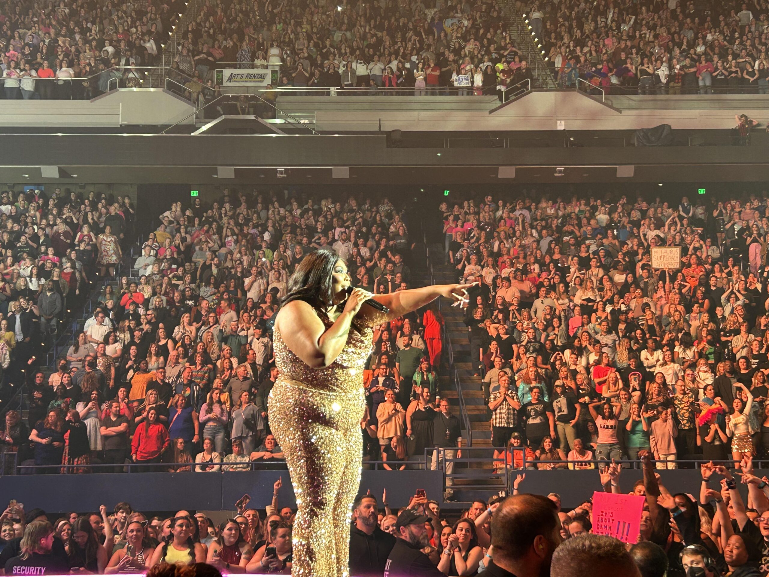 Lizzo fans at concert venue