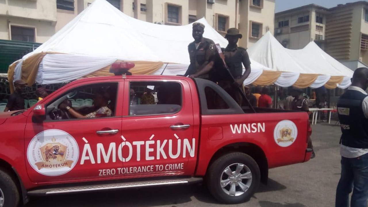 Amotekun security personnel in operational gear