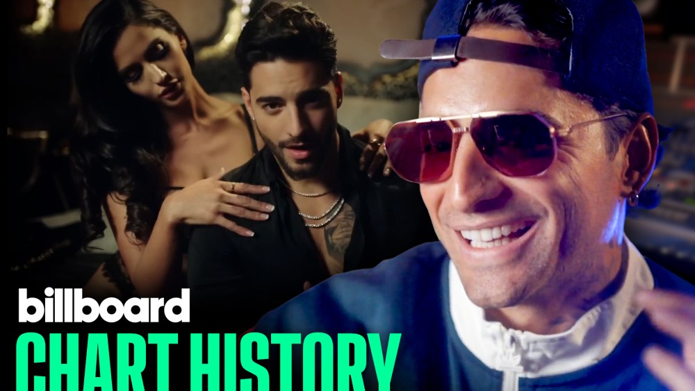 Maluma celebrating chart achievements