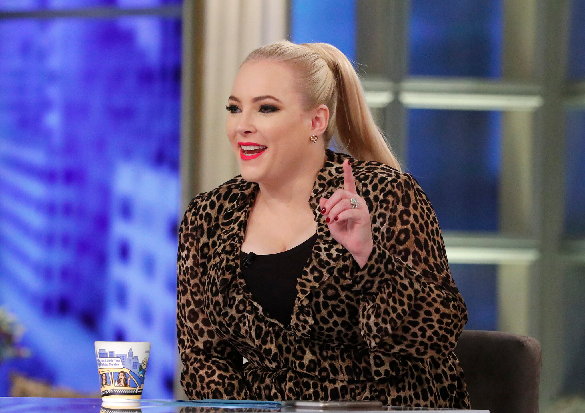 Meghan McCain speaking emotionally during her time on The View