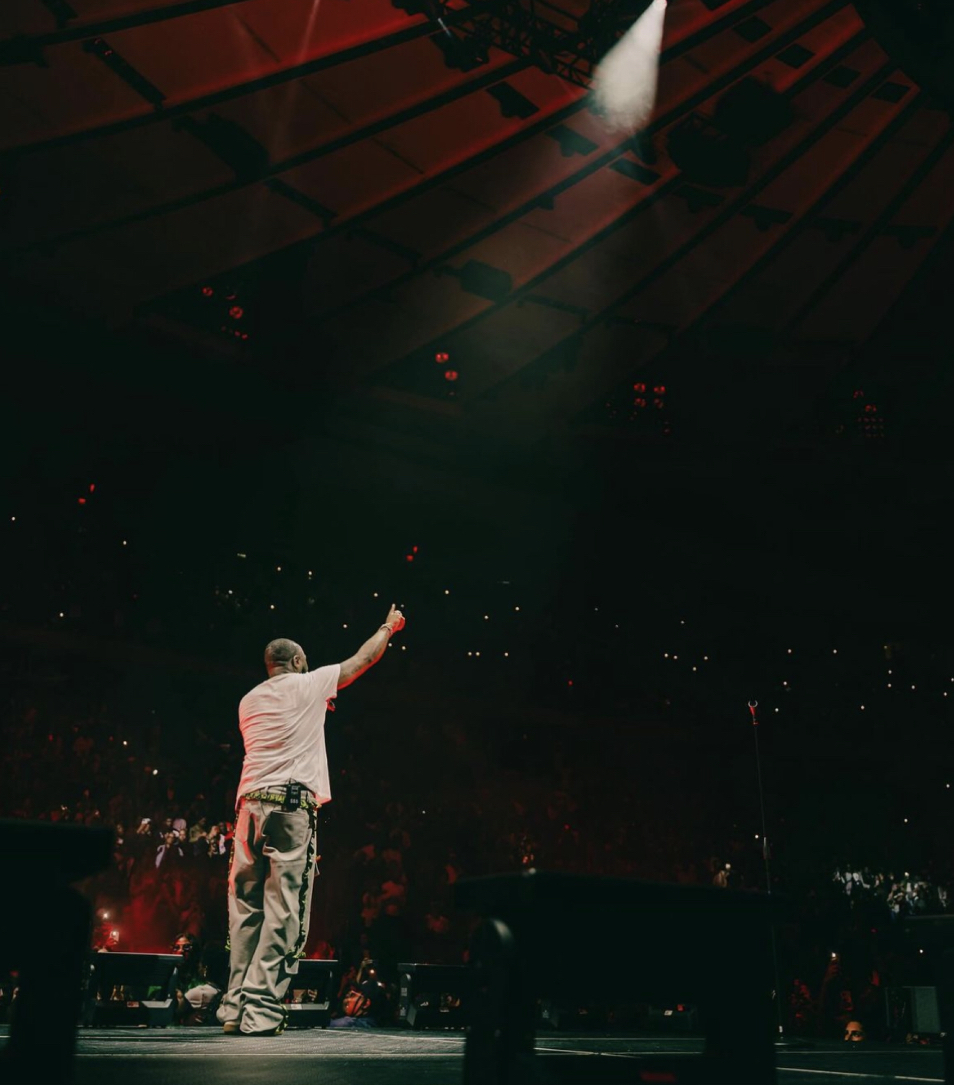 Davido performing live at an Afrobeats concert