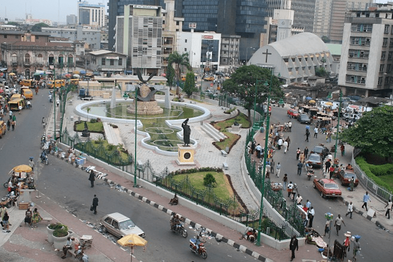 Lagos corporate business district skyline