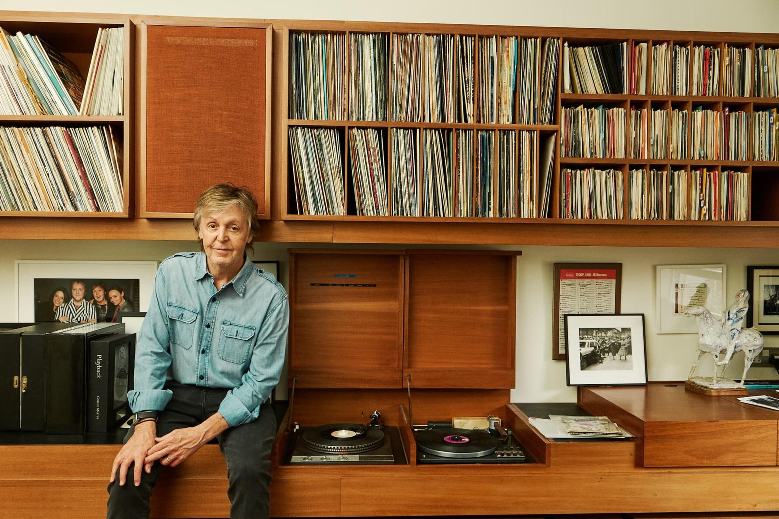 Paul McCartney in recording studio setting