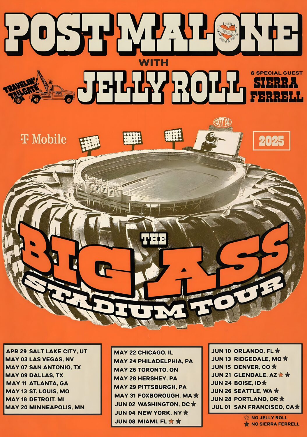 Post Malone's Big Ass World Tour promotional artwork