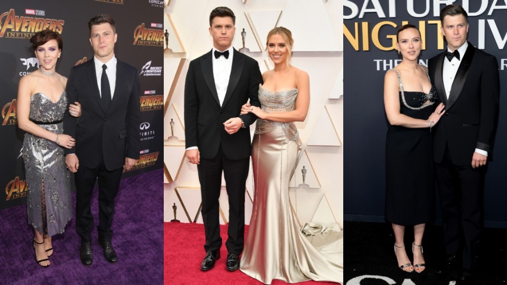 Scarlett Johansson with her children at a public event