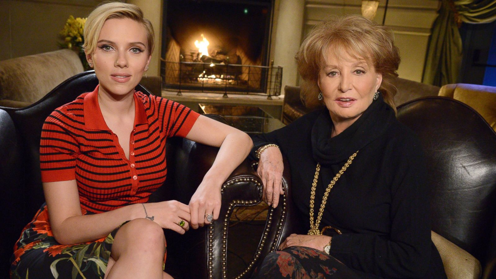 Scarlett Johansson speaking at a press conference