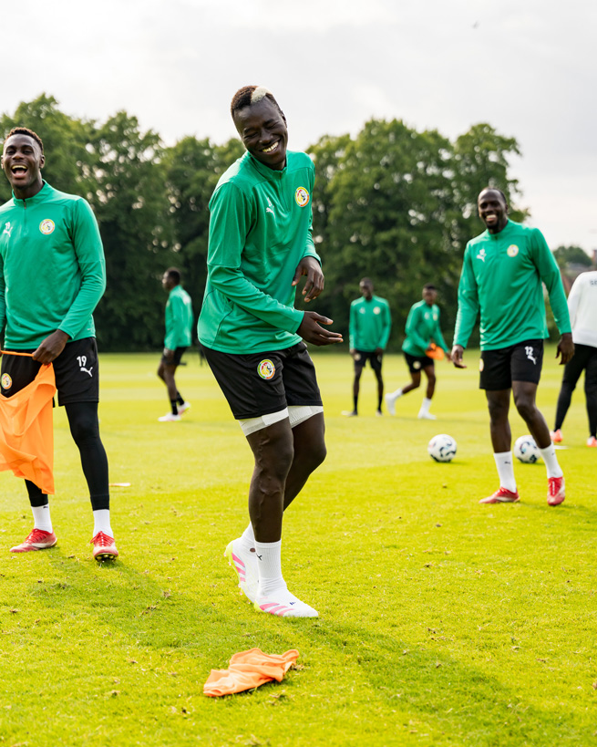 Young Senegalese footballers during national team training session