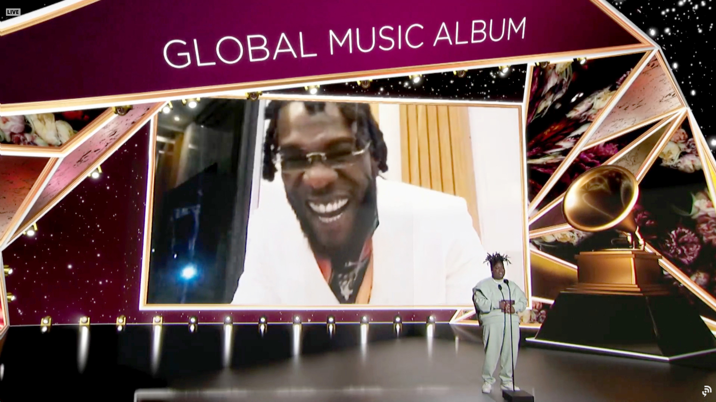 Burna Boy performing at major music awards