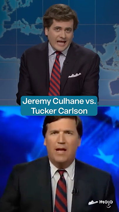 Jeremy Culhane performing as Tucker Carlson on Saturday Night Live