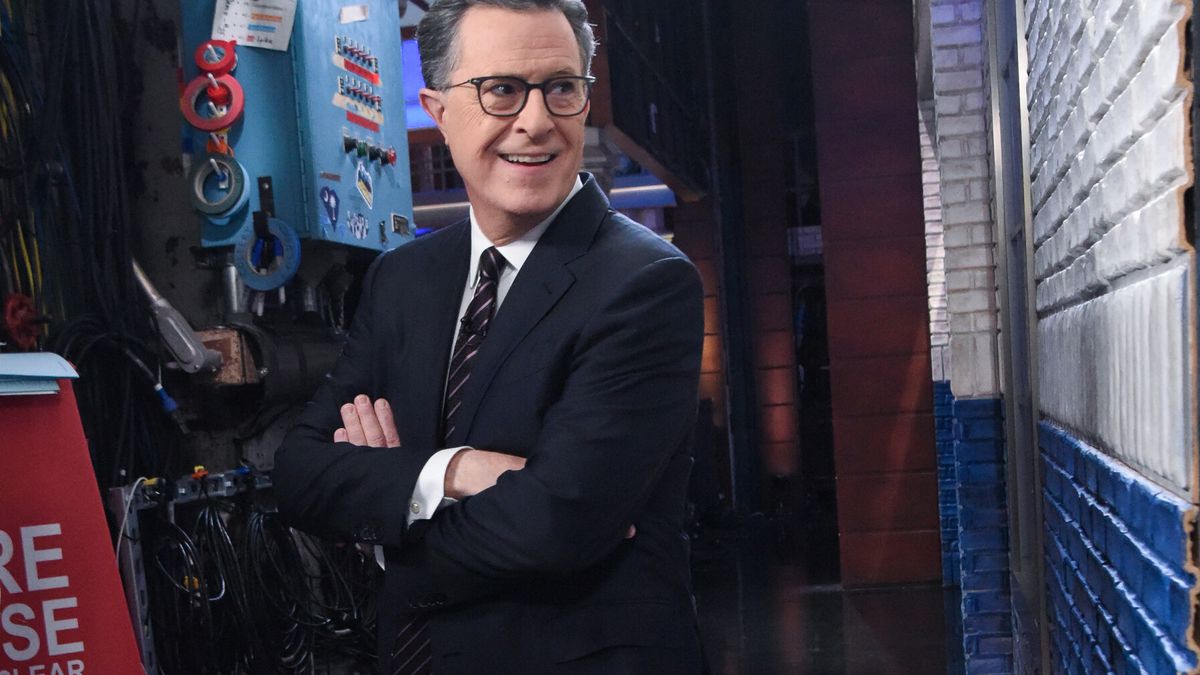 Stephen Colbert hosting The Late Show on CBS