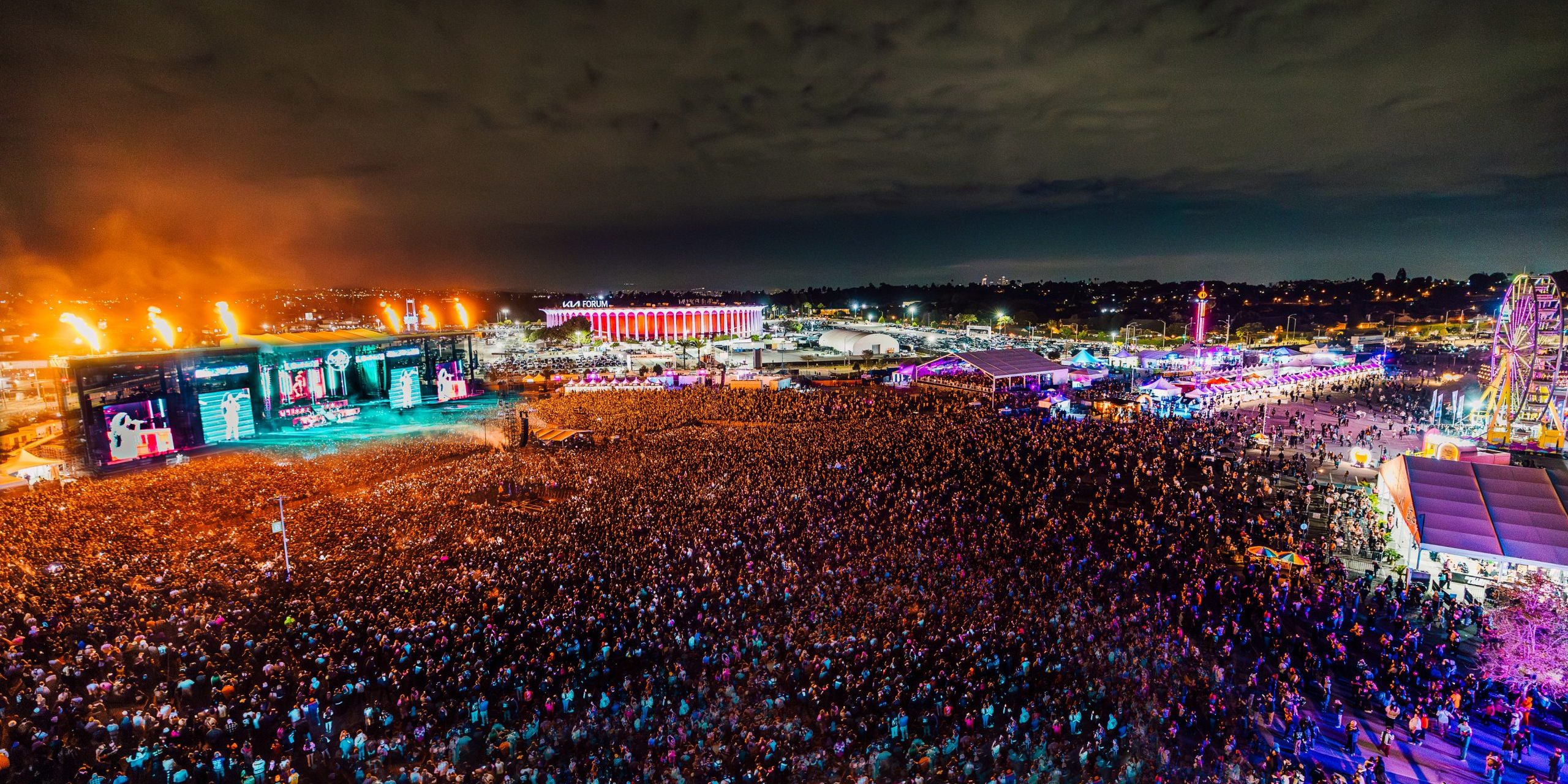 Rolling Loud music festival crowd and stage performance