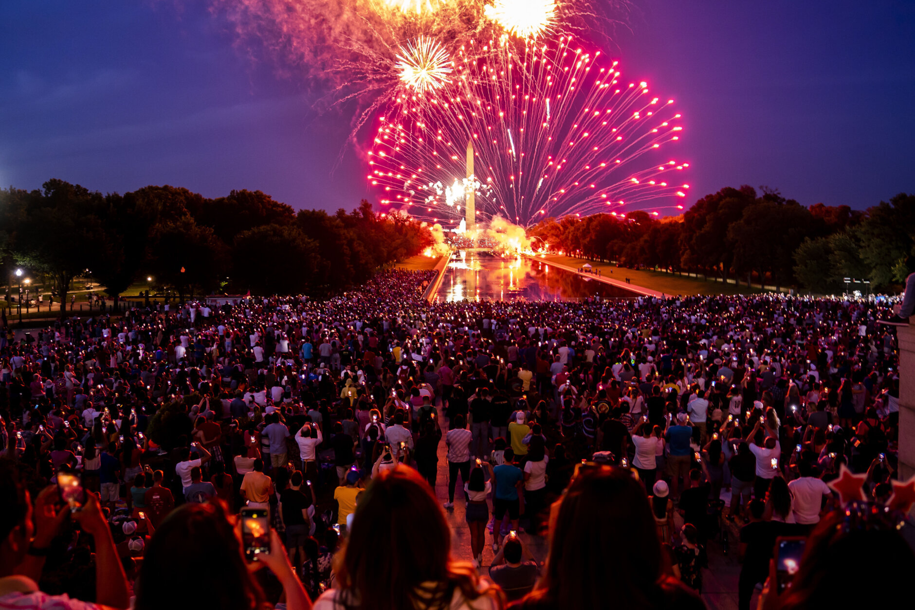 Fourth of July fireworks display over the National Mall Washington DC