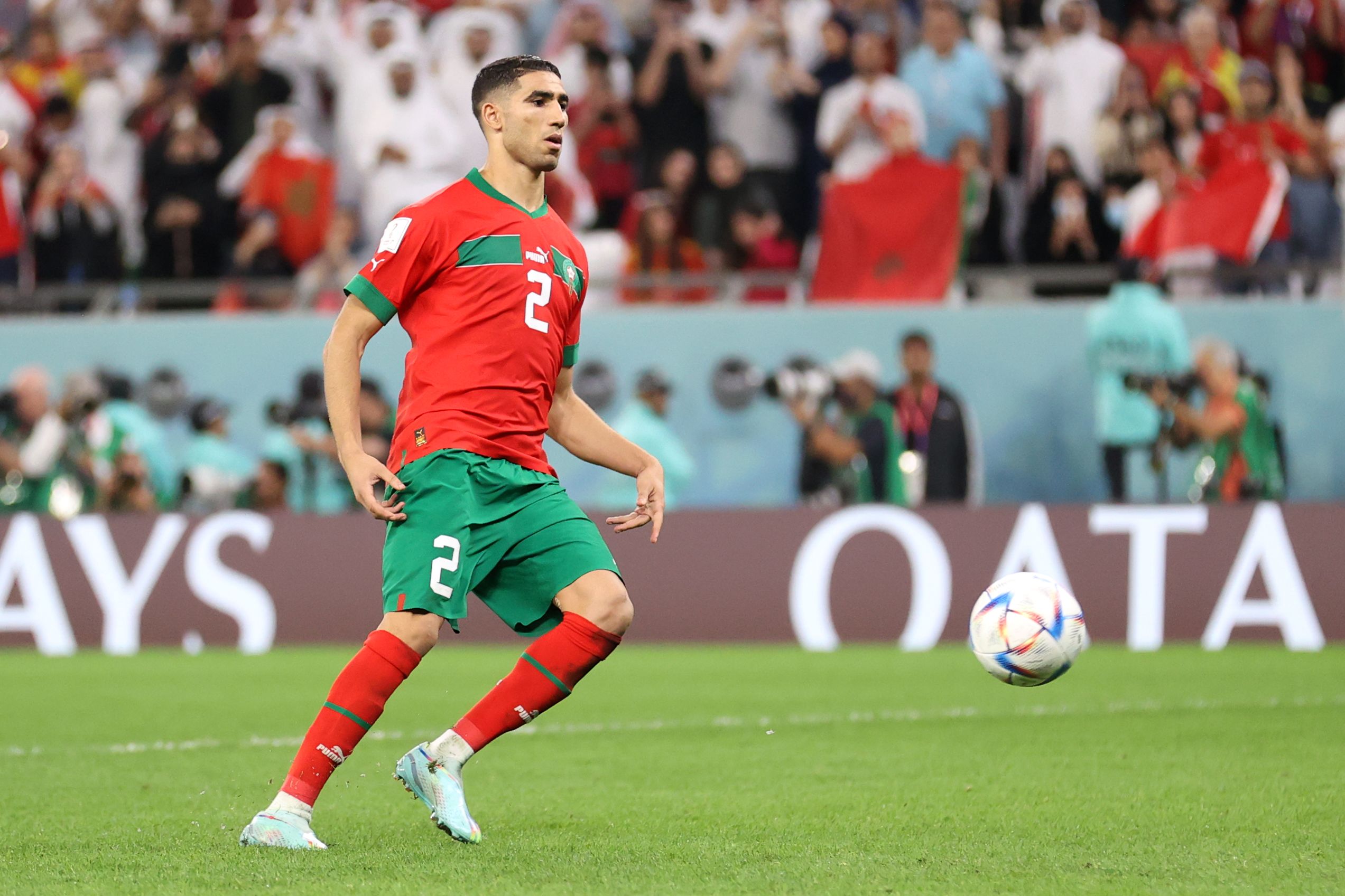 Achraf Hakimi representing Morocco national team