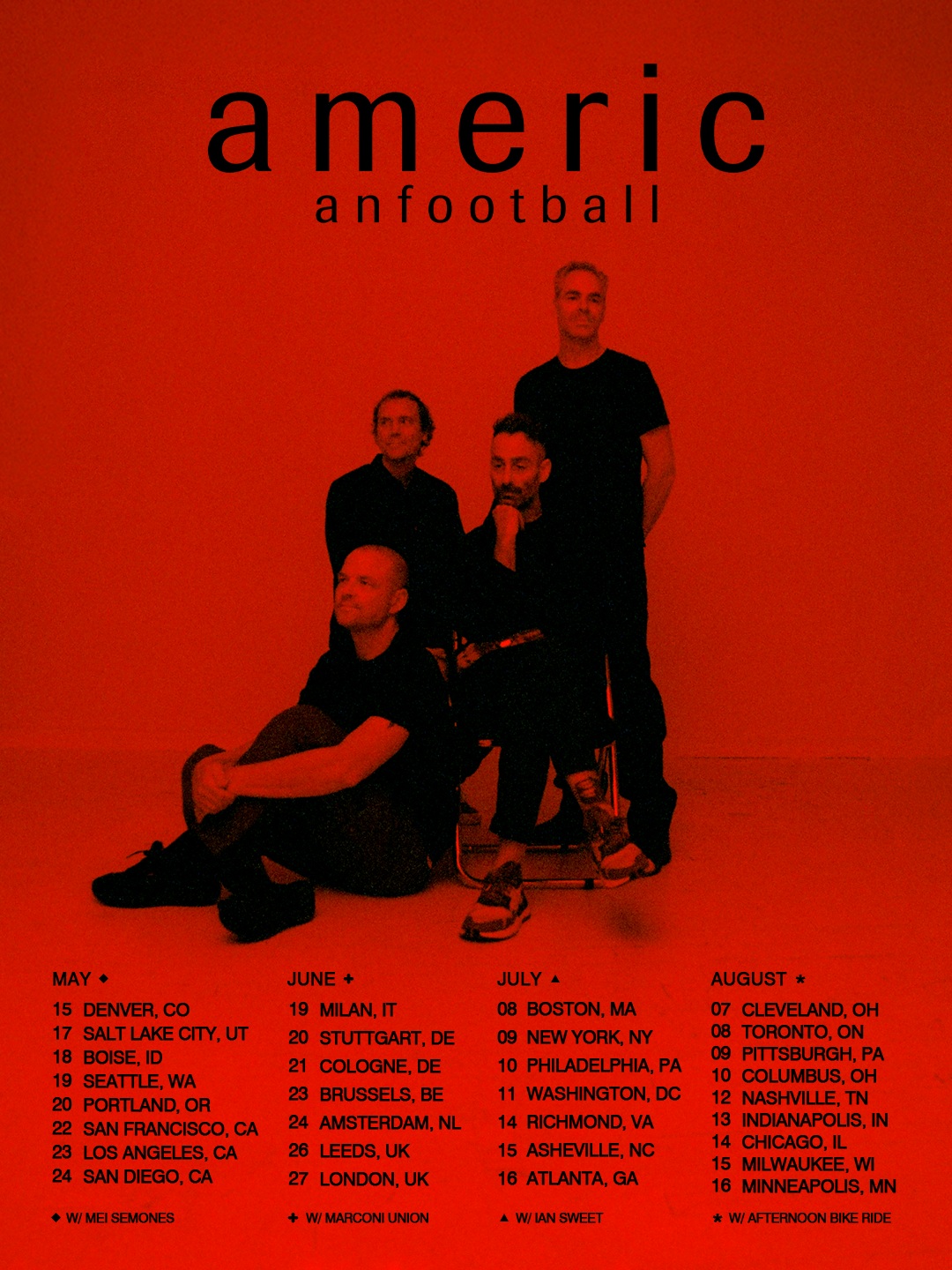 Concert tour announcement poster for American Football