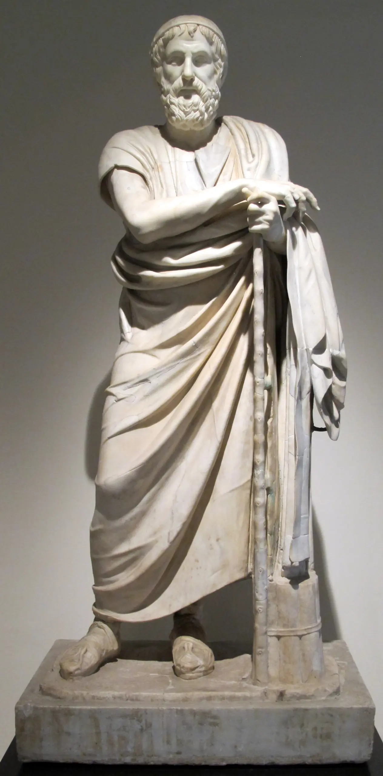 Ancient statue or bust of philosopher Aristotle