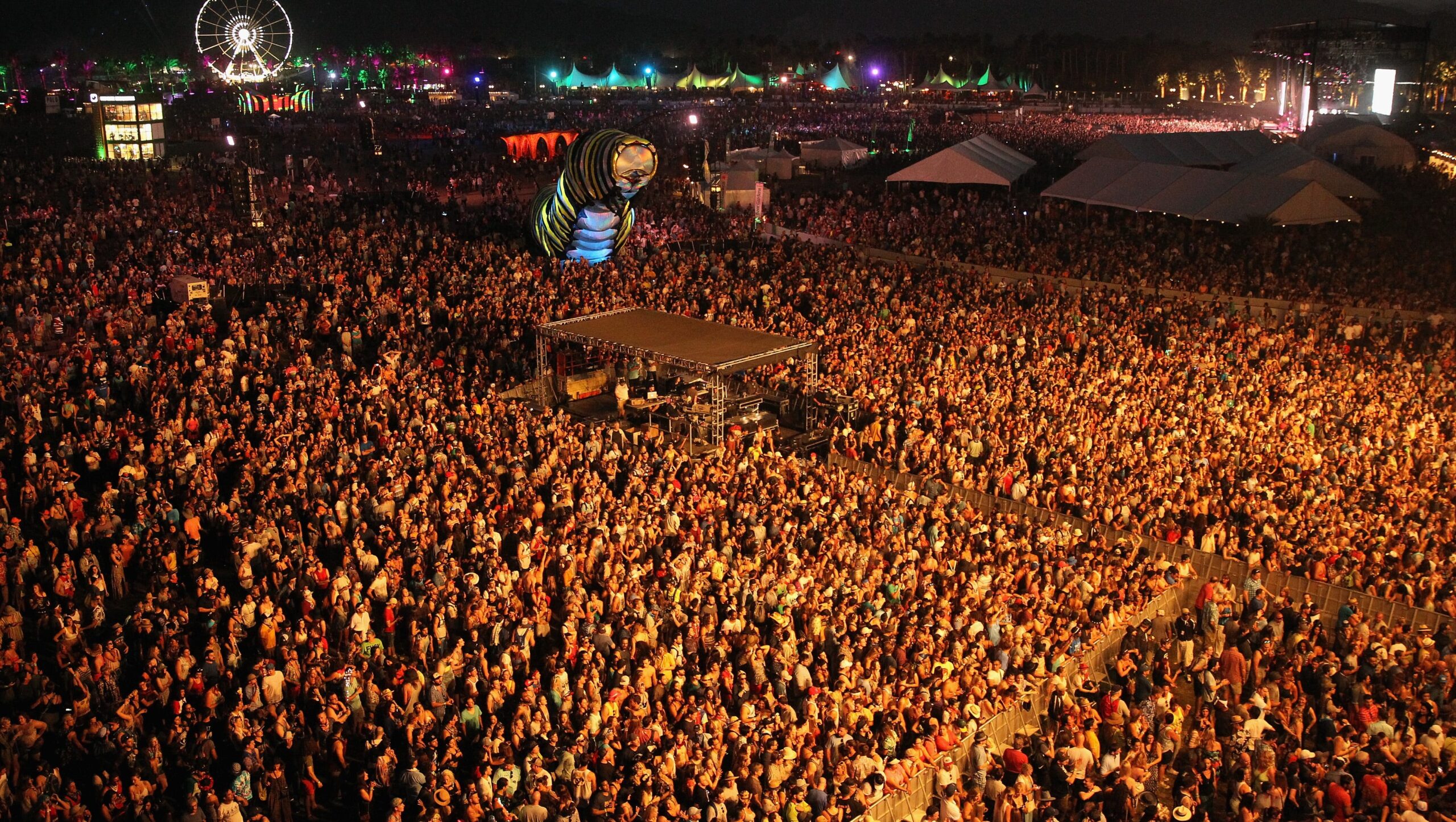Coachella music festival main stage with crowd