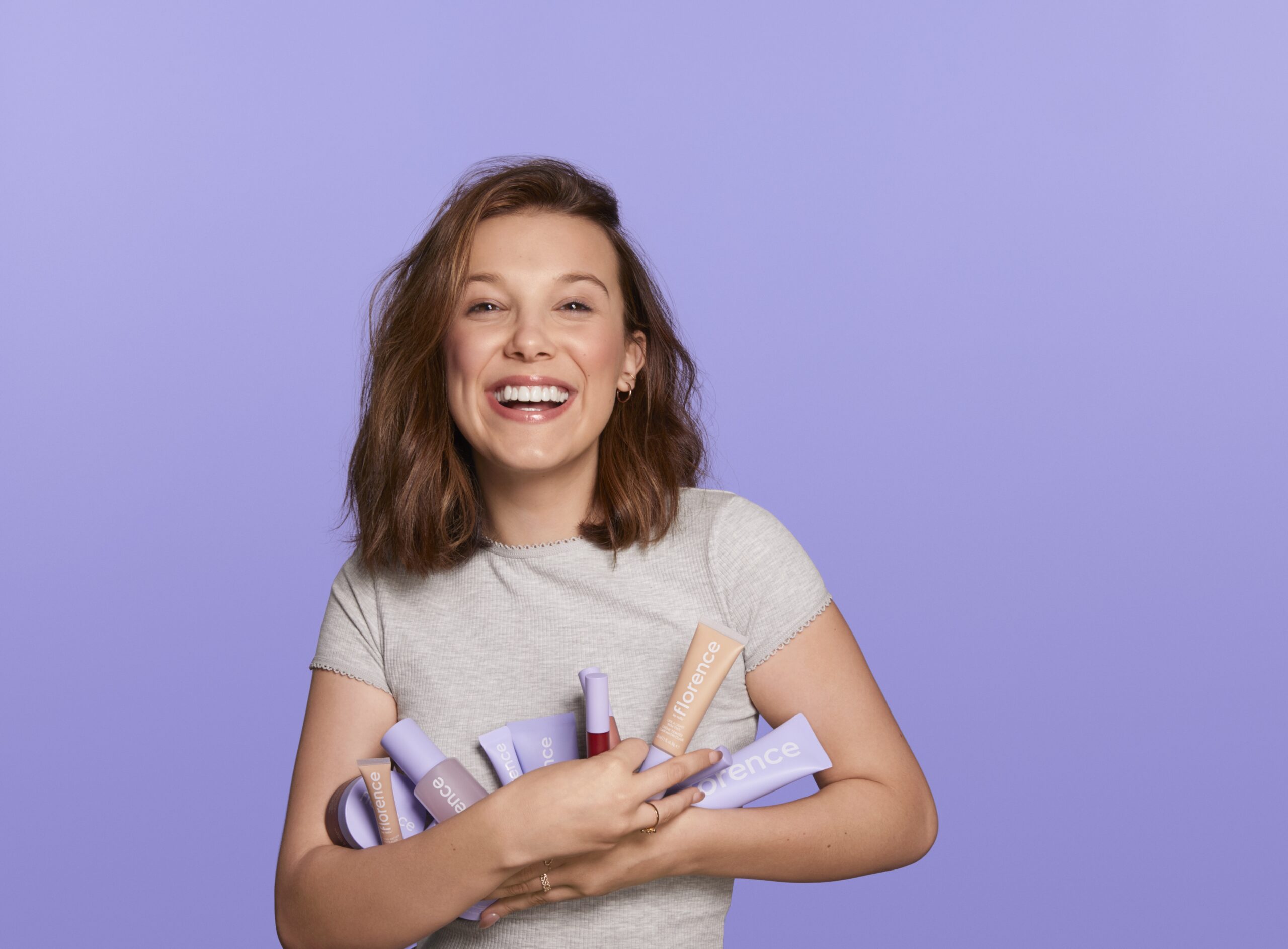 Millie Bobby Brown promoting her Florence by Mills beauty brand