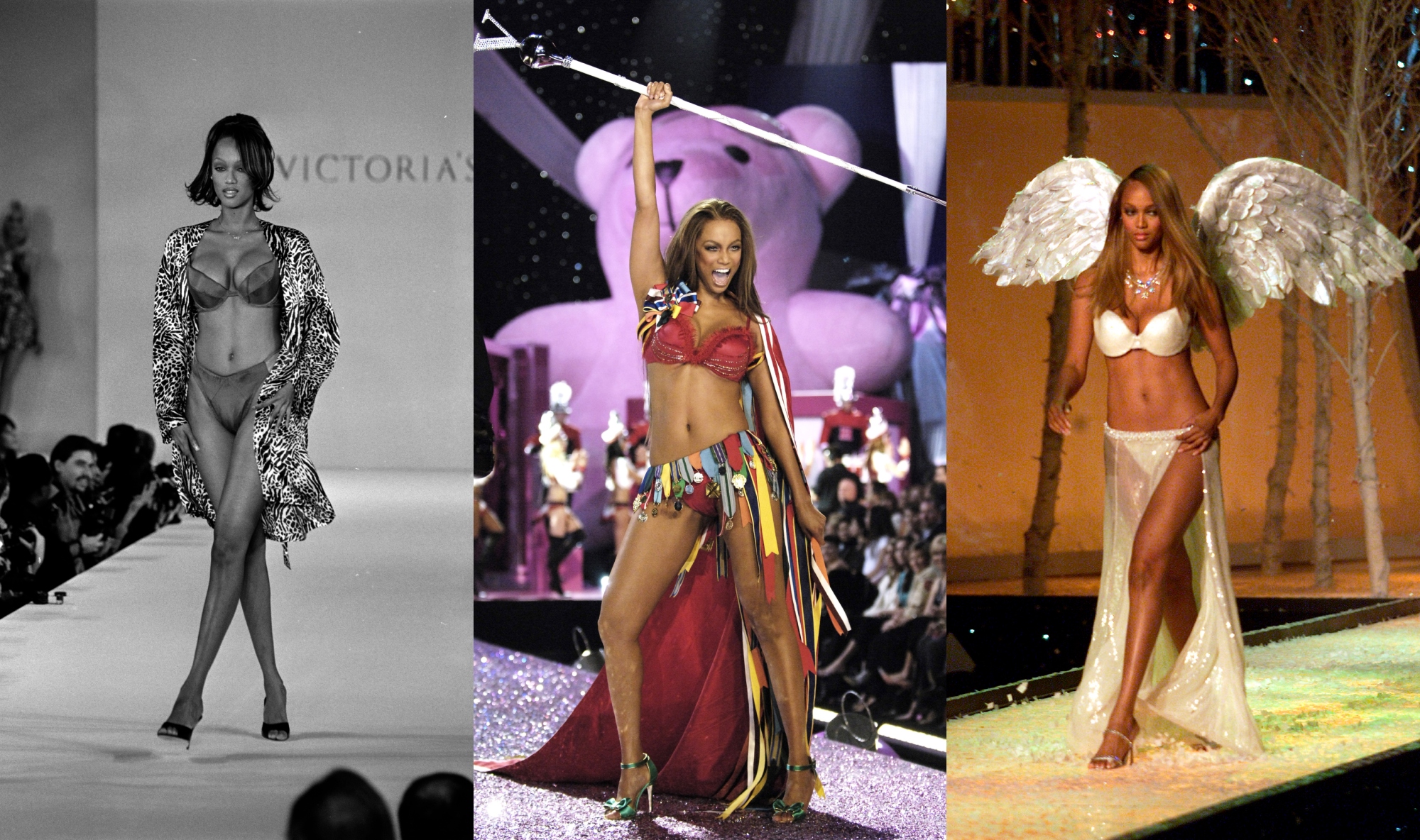 Tyra Banks during her early modeling career on the runway