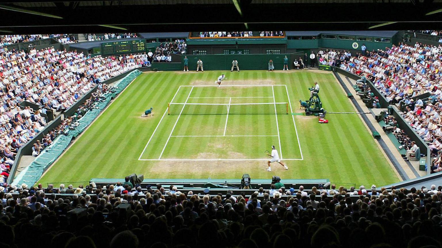Wimbledon Centre Court during a Grand Slam match